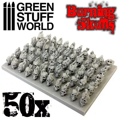 50x Resin Burning Skulls - Sack - Basing Scatter Scenery For Miniature Bases • $8.29