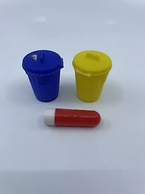 $12.50 • Buy Vintage 1970's Topps Garbage Candy Trashcan Container Lot Of 2 Yellow& Blue O1