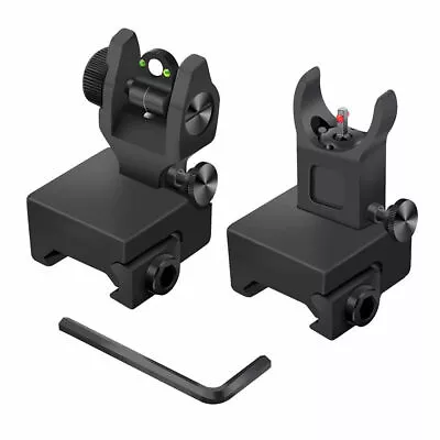 Fiber Optic Aluminum Sights Flip Up Iron Sights Front Rear Sight For Picatinny • $16.99