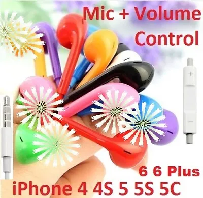 $5.99 • Buy Colorful Headphone Earphone Mic & Remote For Apple IPhone 5 5S 6 Plus IPad IPod
