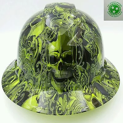 $49.99 • Buy Hard Hat FULL BRIM  Custom Hydro Dipped , OSHA Approved SKULLS N ROSES  