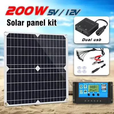 £17.90 • Buy 200W Solar Panel Kit Battery Charger 100A 12V With Controller Caravan Boat
