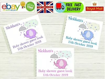 £8.95 • Buy Personalised Baby Shower Guest Book Gender Reveal Naming Day Memory Album Scrap