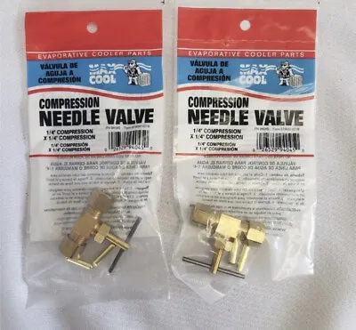= Lot Of 2 Max Cool Compression Needle Valve 1/4  X 1/4  94045 For Copper Poly • $8.50