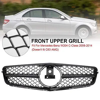 Black AMG Style Grille W/Led Emblem For Mercedes Benz W204 C250 C300 C350 08-14 • $94.69