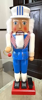 Erzgebirgsche Volkskunst Railroad Porter Wooden Nutcracker 12 1/2” Germany • $39.97