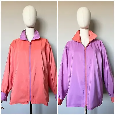 MYCRA PAC NOW Purple Orange Reversible Jacket Windbreaker Coat Women's 1-S/M • $39.99