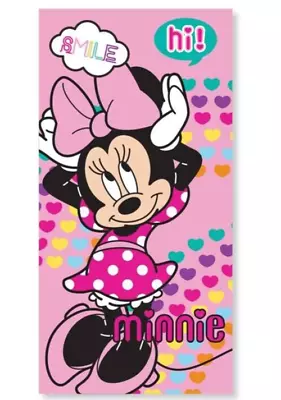 Minnie Mouse Smile Hearts Large Towel Swimming Holiday 137 X 70 • £10.99