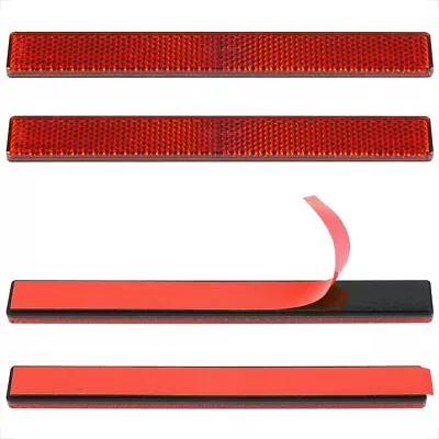 Evermotor Stick-on Rectangular Reflectors Red Safety Reflector 6.53 Inch Motorcy • $12.54