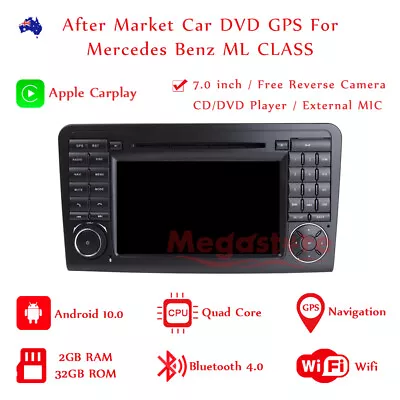 7  Android 10.0 Apple CarPlay Car DVD Head Unit GPS For Mercedes Benz  ML CLASS • $391.37