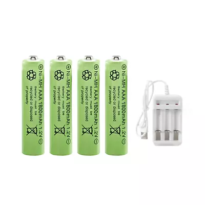 AAA Rechargeable Batteries Battery 1800mAh Power Charger 4-24Pcs • $9.45