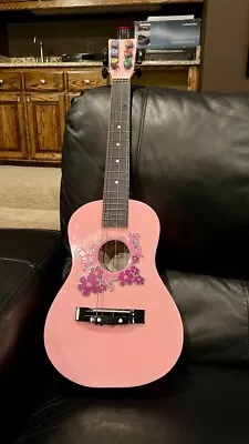 $15 • Buy First Act Discovery Pink Acoustic Guitar For Kids - Floral