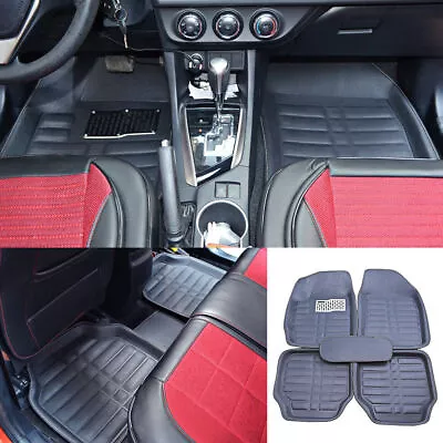 $30.60 • Buy Auto Floor Mats For Leather Liners Black Heavy Duty All Weather For Car 5pcs Set