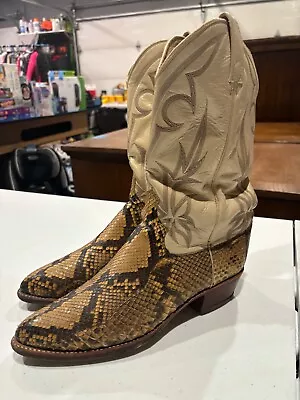 Dan Post Python Snakeskin Cowboy Boots Men 10.5 • $90