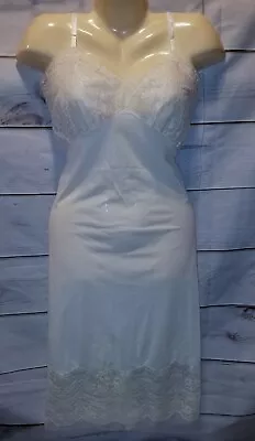 VTG 50's Van Raalte Full Slip 36 White Sheer Lace Bust Rockabilly Suavette Nylon • $28.49