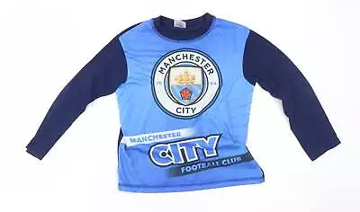 Man City Boys Blue Cotton Pyjama Top Size 7-8 Years - Matching Set • £3.25