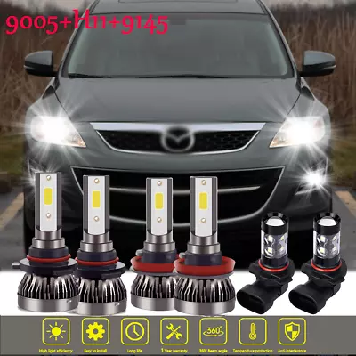 For Mazda CX-9 2007-2012 Combo 6x LED Headlight High Low Beam Fog Light Bulb Kit • $29.29