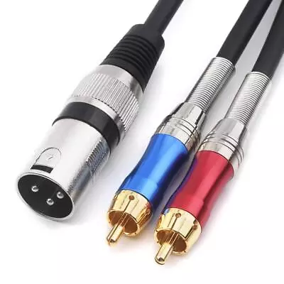 DISINO Dual RCA To XLR Male Y Splitter Patch Cable Unbalanced 2 RCA/Phono Pl... • $28.65