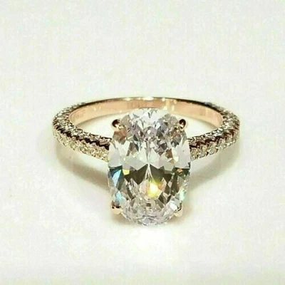 $180.79 • Buy 2CtOval Cut Lab Created Diamond Solitaire Engagement Ring 14K Yellow Gold Plated
