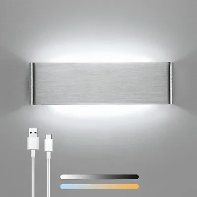 Lightsjoy LED USB Rechargeable Wall Light Battery Operated Wall Sconce Indoor 3 • £29.99