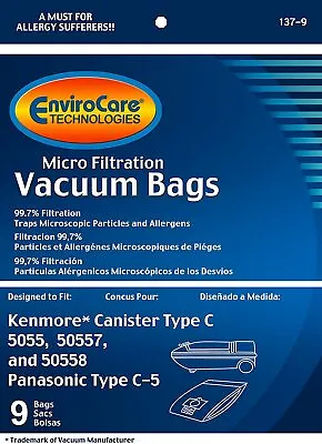 Sears Kenmore Type C Canister Vacuum Bags 5055 50557 And 50558 By EnviroCare • $180.48