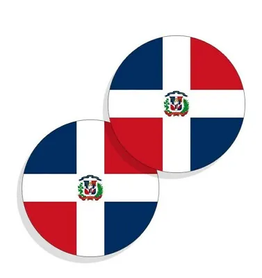 Dominican Republic Flag Stickers Dominican Republic Flag Decals Round Flag 4pack • $3.99