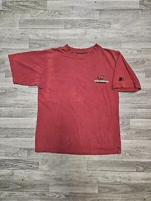 Vintage 90’s Starter Arkansas Razorbacks Red T-Shirt Size M Fits Like M/L • $25