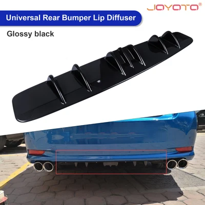 $36.99 • Buy 33’’ Shark Fin Car Rear Bumper Lip 7 Fins Universal Diffuser Spoiler Black