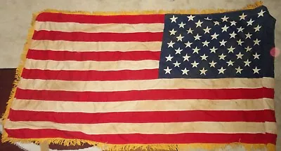 Vintage United States American Flag Post 1960 Large 50 Stars Stripes Gold Fringe • $5