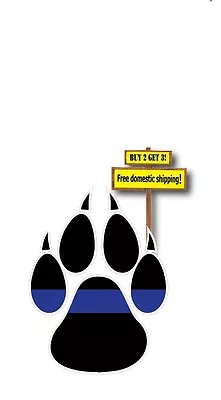 Thin Blue Line Paw Prints K9 Dog Police Support The Fallen Decal/Sticker P505 • $3.59