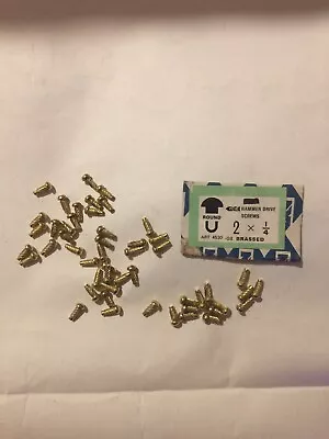 £2.99 • Buy Hammer In Rivets (50) Type U2 X 1/4” Electro Brass Plated - ID Plate, Serial Etc