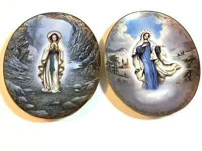 The Bradford Exchange Visions Of Our Lady Set Of 2 Plaque/Plate • $25.95