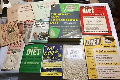 Vintage Diet And Weight Loss Lot Of 14 Books & Pamphlets Fat Boys Ruth Pfahler • $59.99