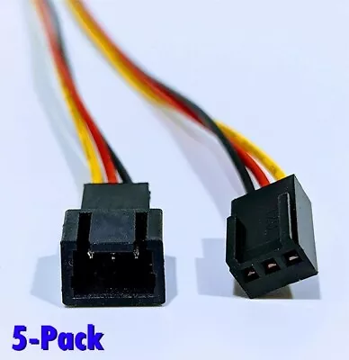 18  3 Pin Connector PC Computer Fan Extension Adapter Cable - 5 PACK • $8.99