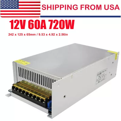 AC 110V/220V To DC 12V 60A 720W Universal Regulated Switching Power Supply Adapt • $33.99