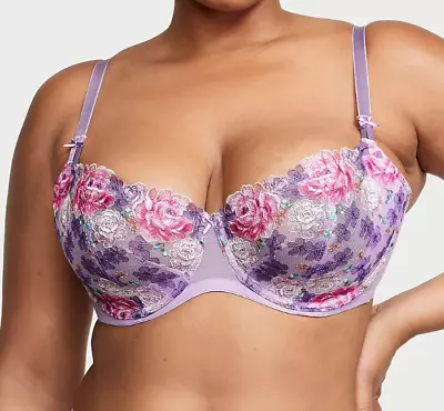 Victoria's Secret Dream Angels Wicked Unlined Lace Balconette Bra Push Up No Pad • $34.39