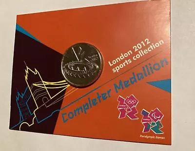 London 2012 Olympic Games 50p Official COMPLETER MEDALLION / Medal BUNC On Card • £62.99