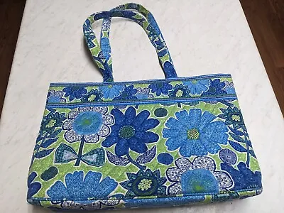 Vera Bradley Doodle Daisy Blue Lime Large Tote Handbag Purse Bag NWOT • $27.99