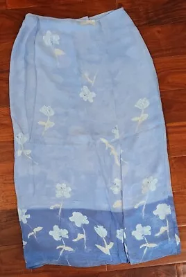 Sigrid Olsen Light Blue Floral Skirt Size 10 • $9.99