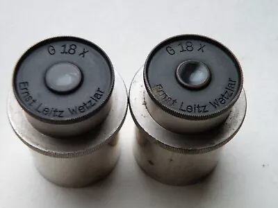 Vintage LEITZ Stereo Microscope G18x Eyepieces Pair (d=30mm) • $49.99