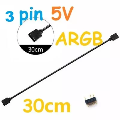 ARGB 5V 3-Pin Extension Cable Adapter - RGB 12V 4Pin Splitter Cable MSI ASUS • £3.98