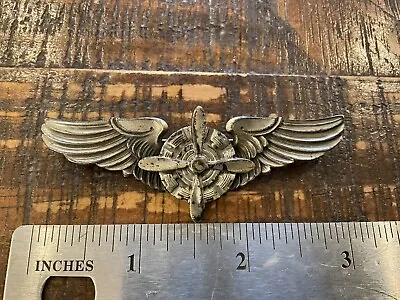 Original Wwii Usaaf Rare Amico Sterling Flight Engineer Wings Full Size Pb • $497.88