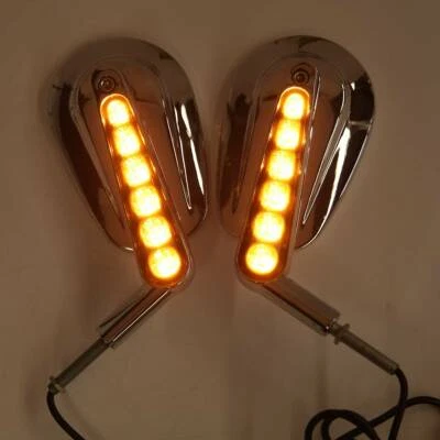 $69.32 • Buy Chrome RearView Mirrors Muscle LED Turn Signal Light For Harley V-ROD VROD VRSCF