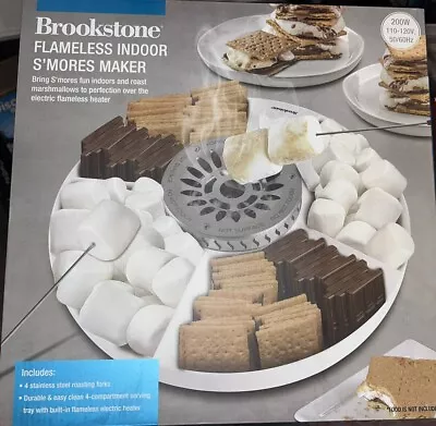 Brookstone Smores Maker Tabletop Indoor Flameless Electric Kit + 4 Trays & Forks • $25.99