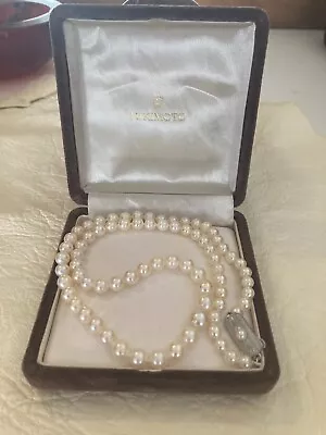 Vintage Mikimoto Akoya Pearl 19  Necklace Silver Clasp • $1129