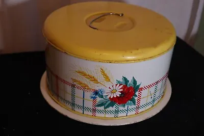 $19.99 • Buy Vintage  Metal Cake Carrier ~ Yellow Daisies
