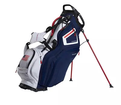 Maxfli Honors+ Golf Club Stand Bag -14-Way Divider- USA FLAG- RED WHITE & BLUE • $199.98