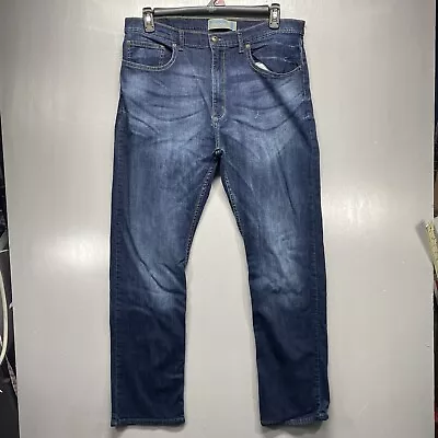 Wrangler Jeans Mens 36x32 Blue Strait Fit Flex Denim • $10