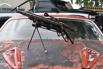 Scrap Metal Sculpture Welded Industrial Art Gun Rifle Chains Garage Handmade • $680