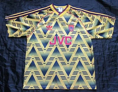 £390 • Buy 1991-1993 ARSENAL GUNNERS Shirt Jersey ADIDAS Bruised Banana RETRO Adult SIZE L